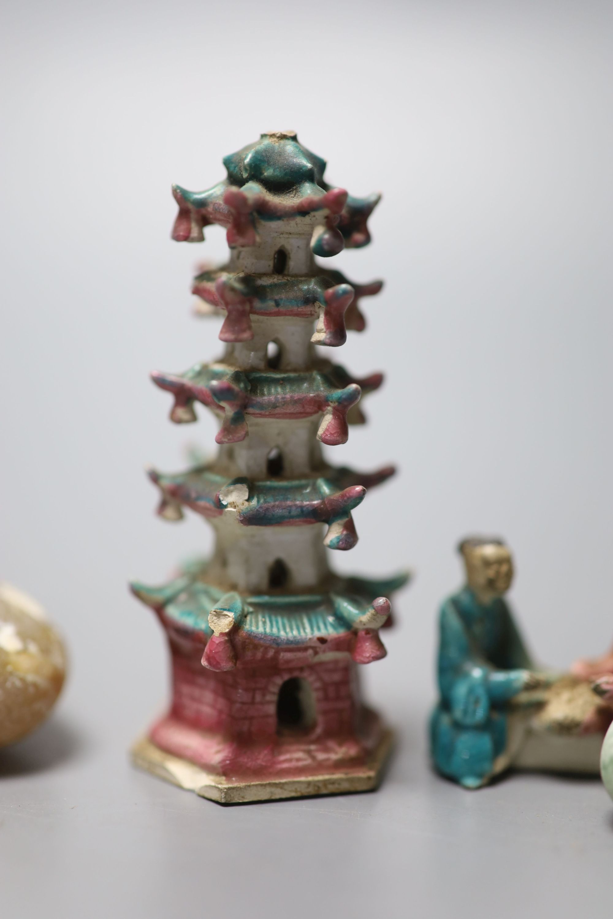 Assorted Chinese jade, pottery models etc.